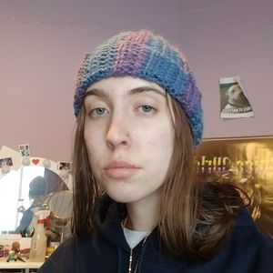 handmade crocheted mulit color beanie